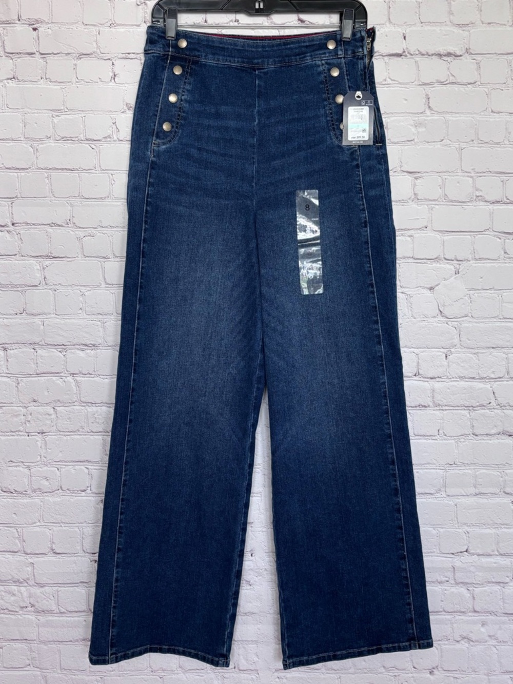 NAUTICA JEANS Wide Leg High Waist Side-Zip Sailor Jean--NWT--8 - Picture 8 of 16